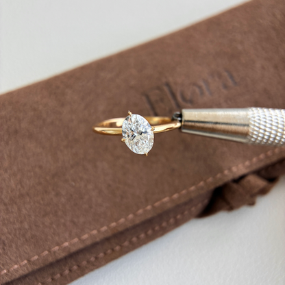 Aria-1ct Oval-Schliff Laborgezüchteter Diamantring