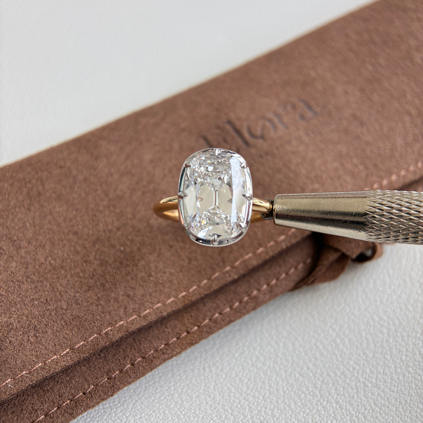 Lena-5.2ct Old Mine Cushion Cut Lab Grown Diamond Ring