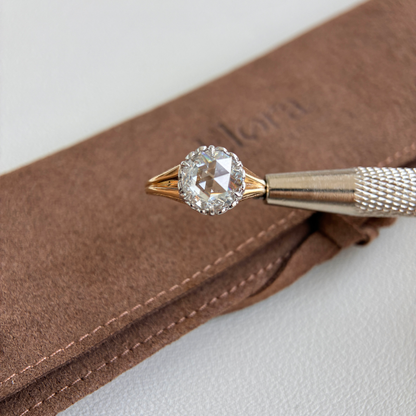 Santi-2.11ct Round Rose Cut Lab Grown Diamond Engagement Ring