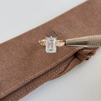 Carmine-3.15ct Emerald Cut Lab Grown Diamond Engagement Ring