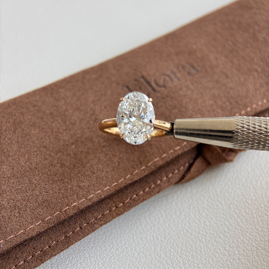 Derby-3.56ct ovalgeschliffener Labor-Diamantring