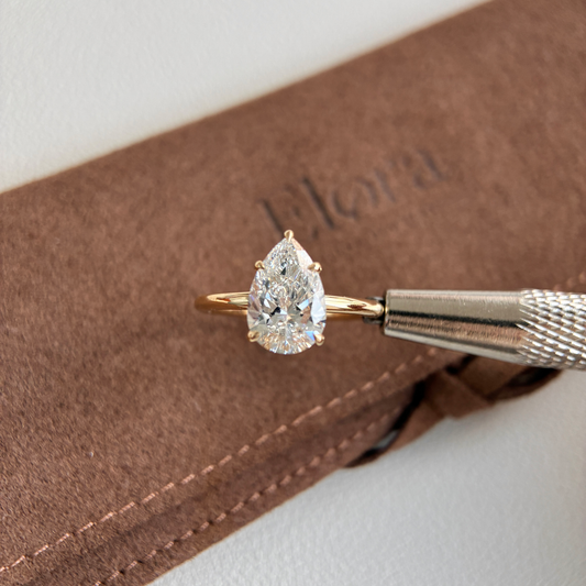 Hannah-2.09ct Birnenförmiger Laborgezüchteter Diamantring