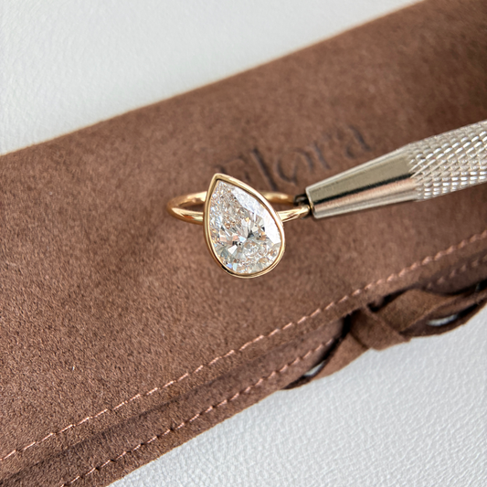 Sofia-3.04ct Pear Cut Lab Grown Diamond Ring