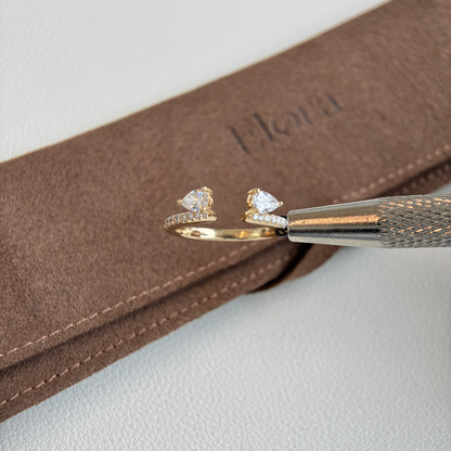 Everett-0.4ct Pear Cut Lab Grown Diamond Ring Open Band