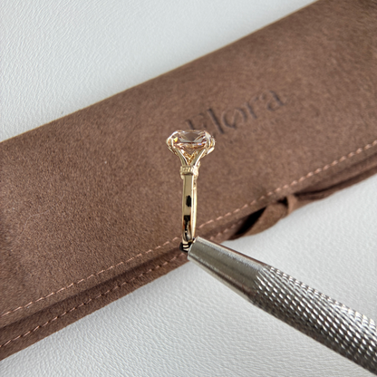 Alice-Champagne Altschliff-Cushion Ring mit im Labor gezüchtetem Diamanten