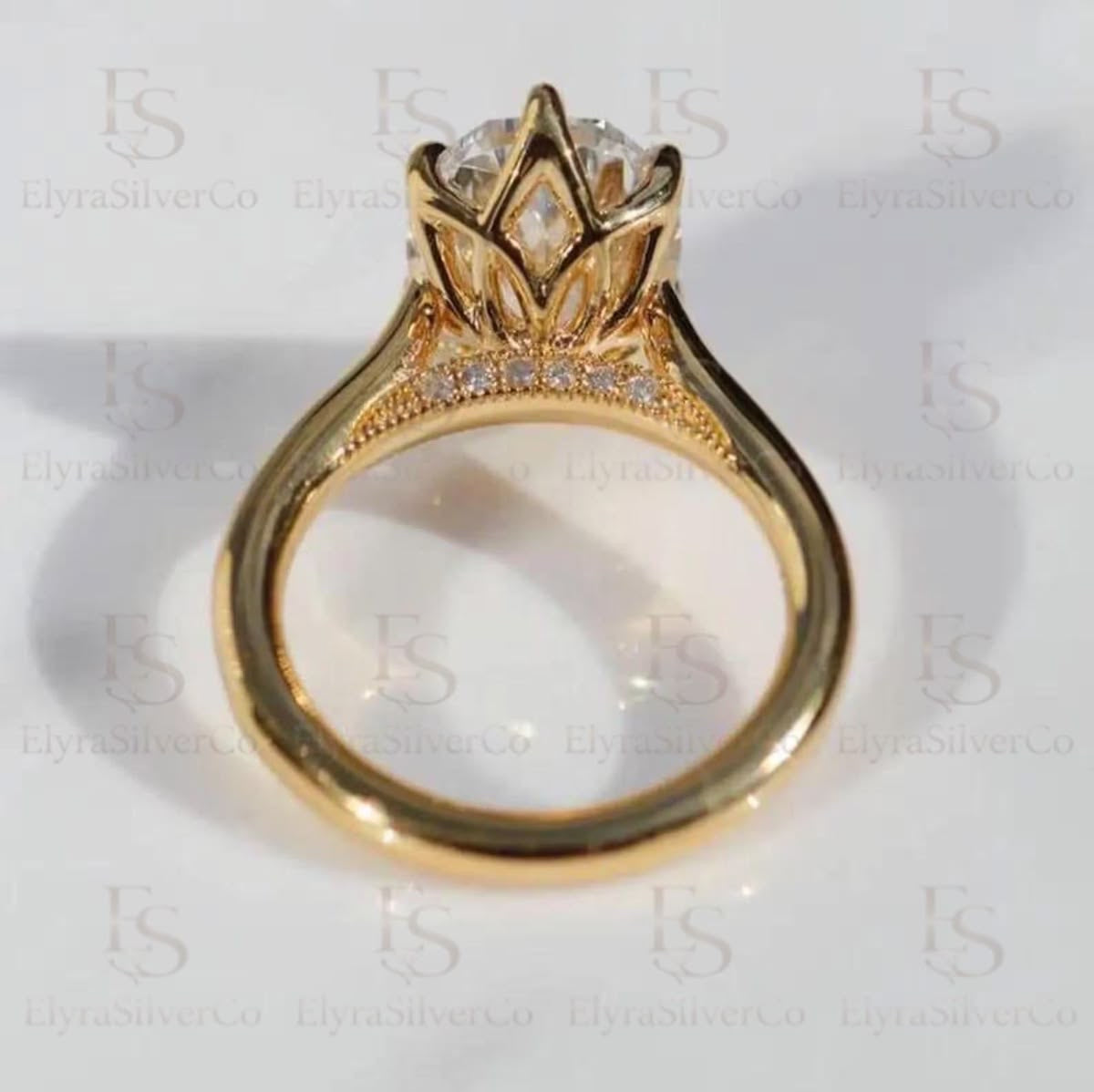 Custom Final Payment-2.73ct Champagne Pear Lab Diamond Ring