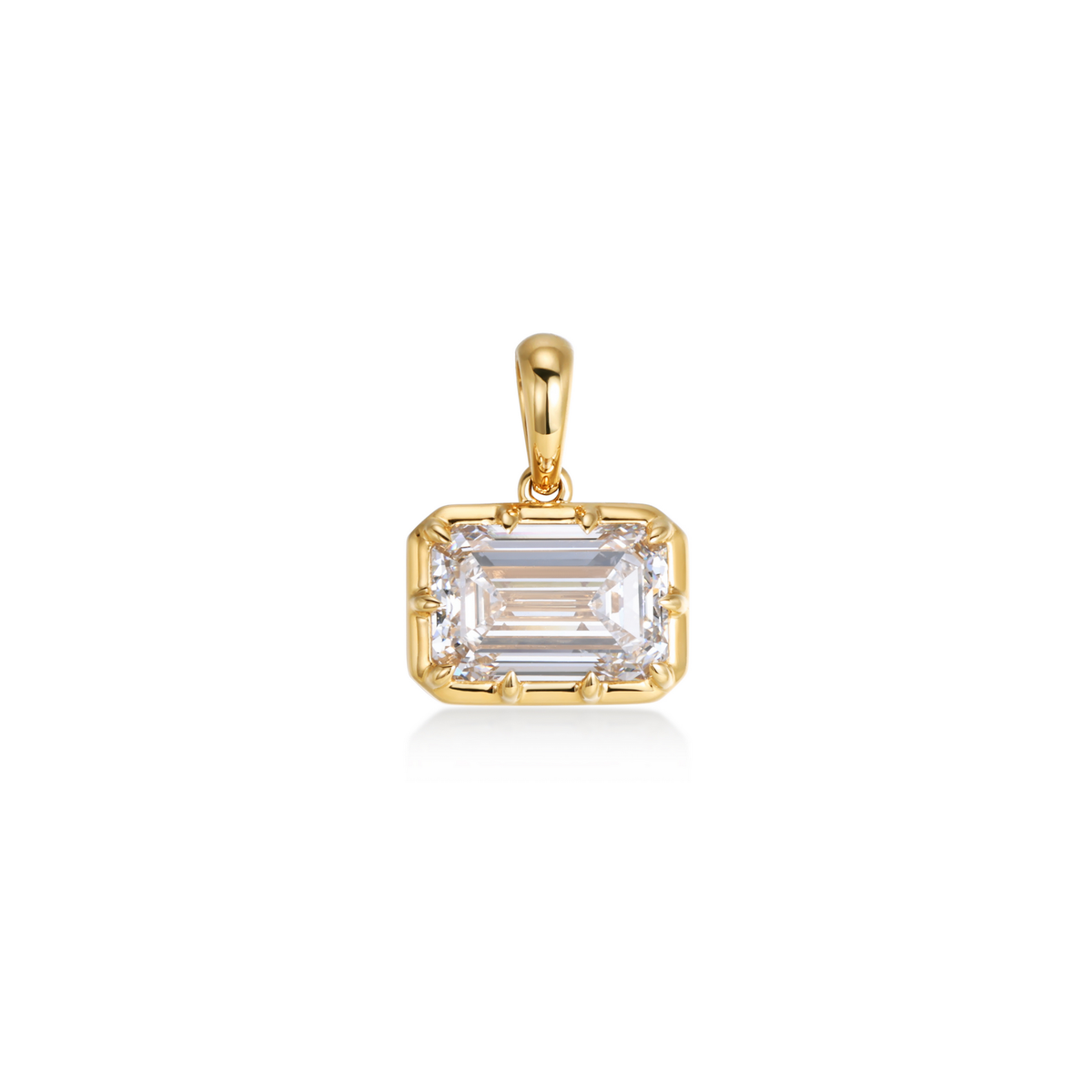 3ct Emerald Cut Lab Grown Diamond Pendant