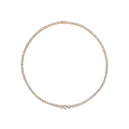 Graduated Round Diamond Bubble Tennis Necklace