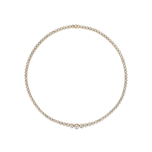 Graduated Round Diamond Bubble Tennis Necklace