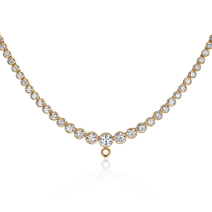 Graduated Round Diamond Bubble Tennis Necklace