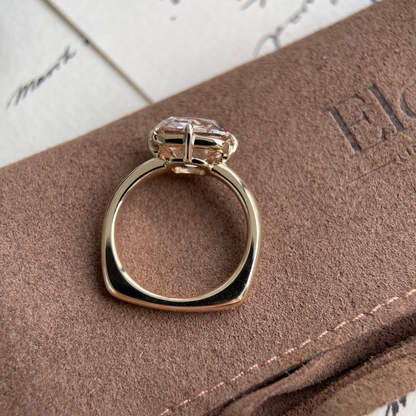 Alice-Champagne Old Mine Cushion Lab Grown Diamond Ring