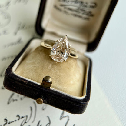 Jasper-Champagne Old Mine Pear Lab Grown Diamond Engagement Ring