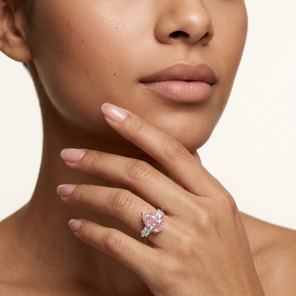 Josephine - Pear Cut Pink Diamond Ring