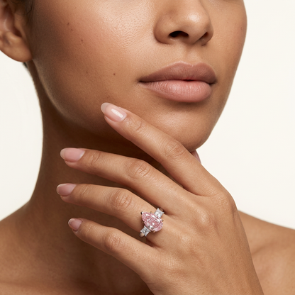 Josephine - Pear Cut Pink Diamond Ring