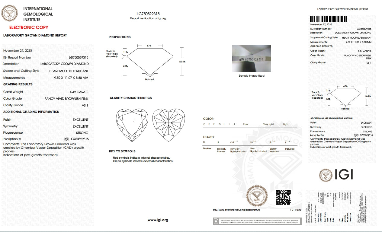Honey-Champagne Heart Lab Grown Diamond Engagement Ring
