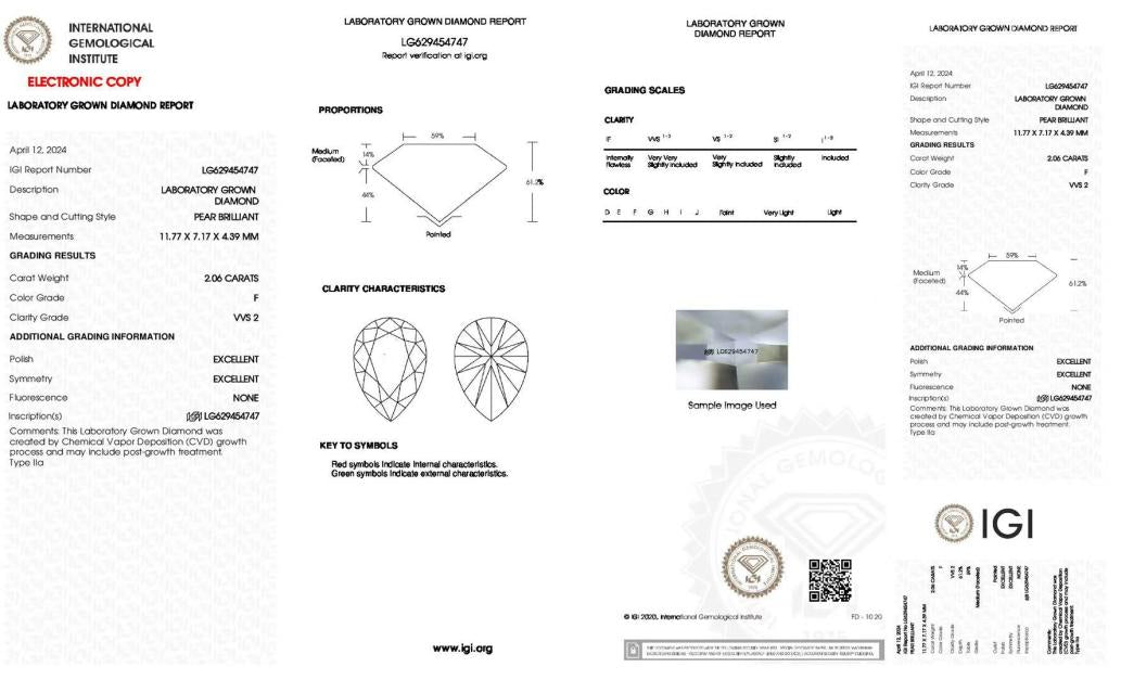 Hannah-2.09ct Birnenförmiger Laborgezüchteter Diamantring