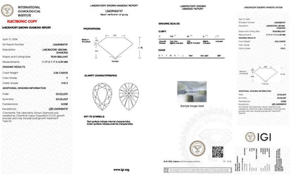 Hannah-2.09ct Birnenförmiger Laborgezüchteter Diamantring