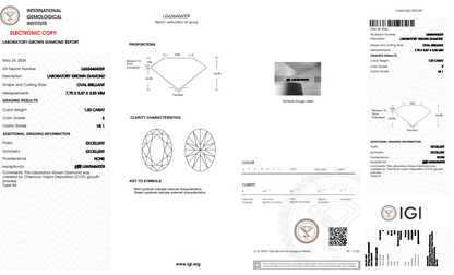 Aria-1ct Oval Cut Lab Grown Diamond Ring