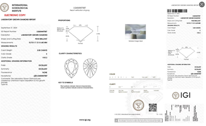 Quinn-Pear Cut Lab Grown Diamantring