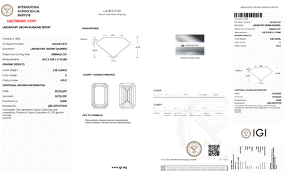 Jude-2,08 ct Smaragdgeschliffener Labor-Diamantring