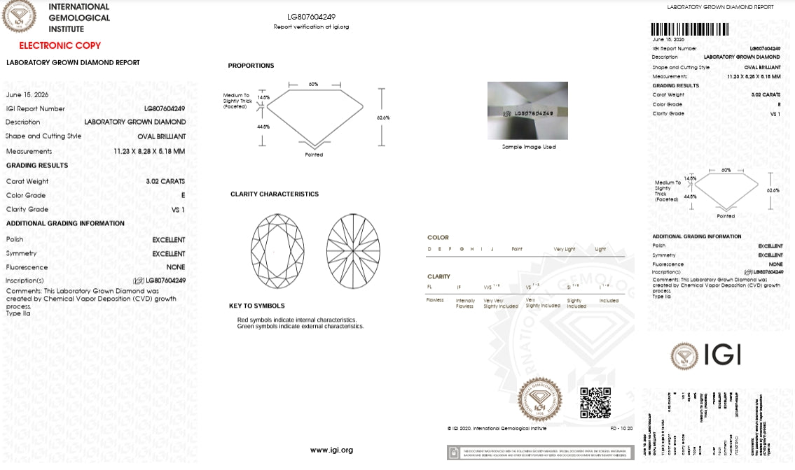 3ct Oval Cut Lab Grown Diamond Pendant