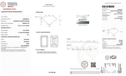 Enya-Champagne Emerald Cut Lab Grown Diamond Ring