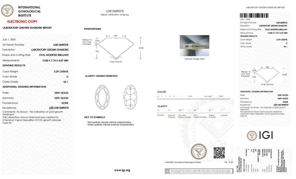 Belle-3.03 Karat oval geschliffener Labor-Diamantring