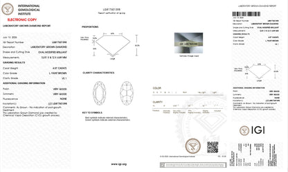 Alia-Champagne Old Mine Oval Lab Grown Diamond Ring