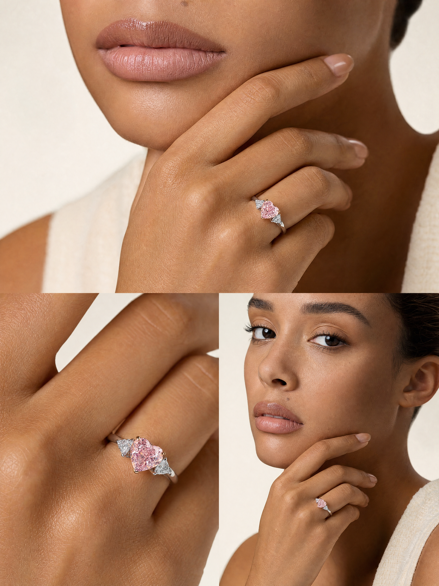 Aurora - Heart Cut Pink Diamond Ring