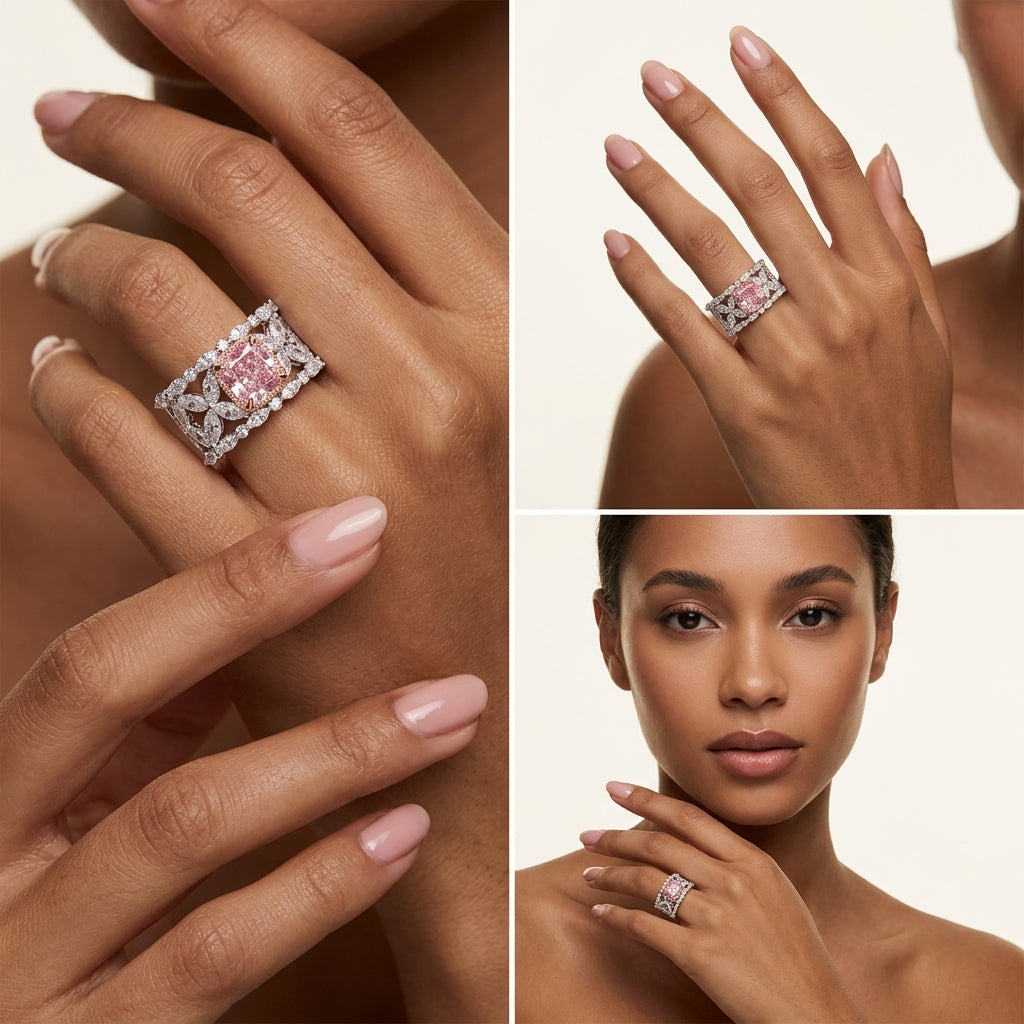 Summer - Cushion Cut Pink Diamond Ring