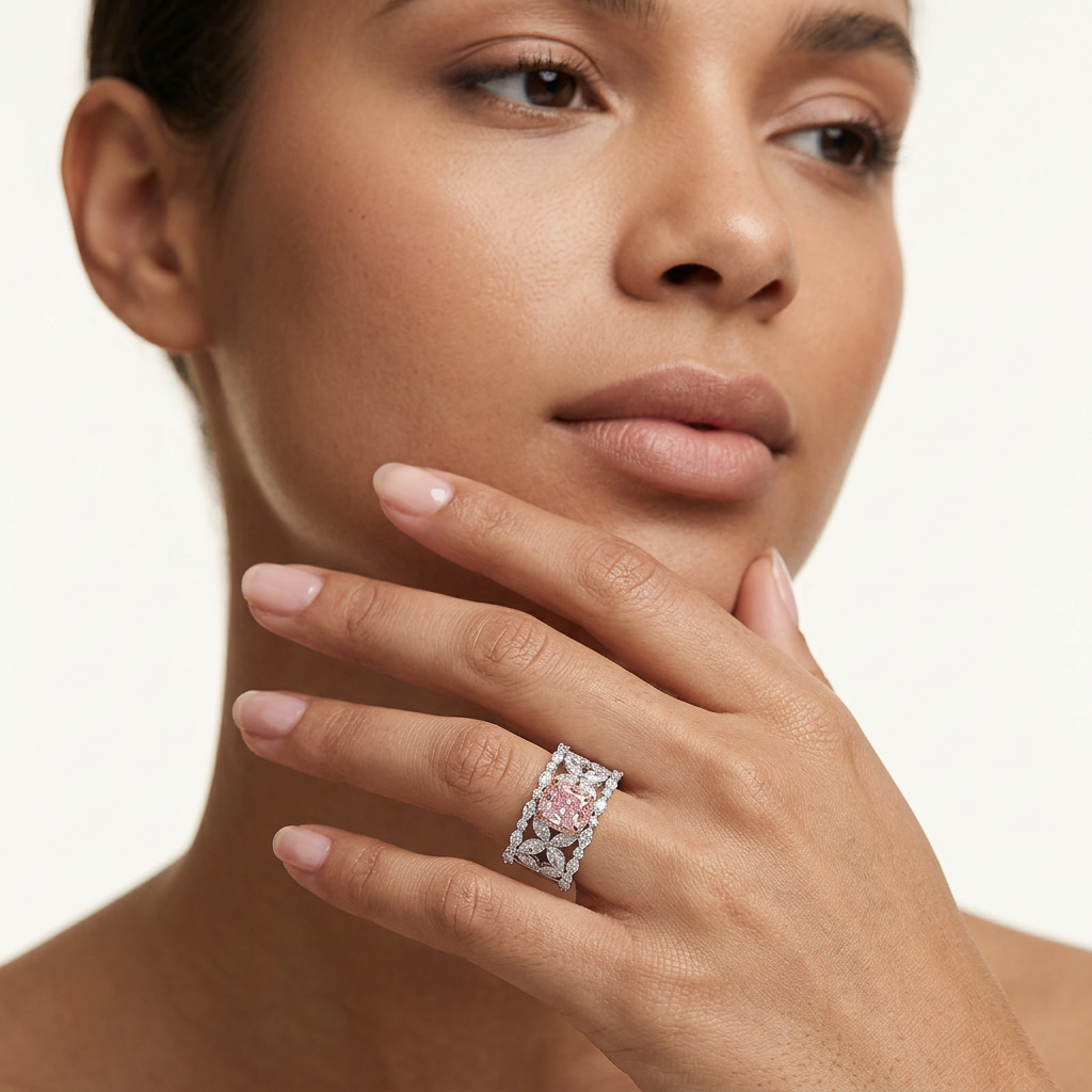 Summer - Cushion Cut Pink Diamond Ring
