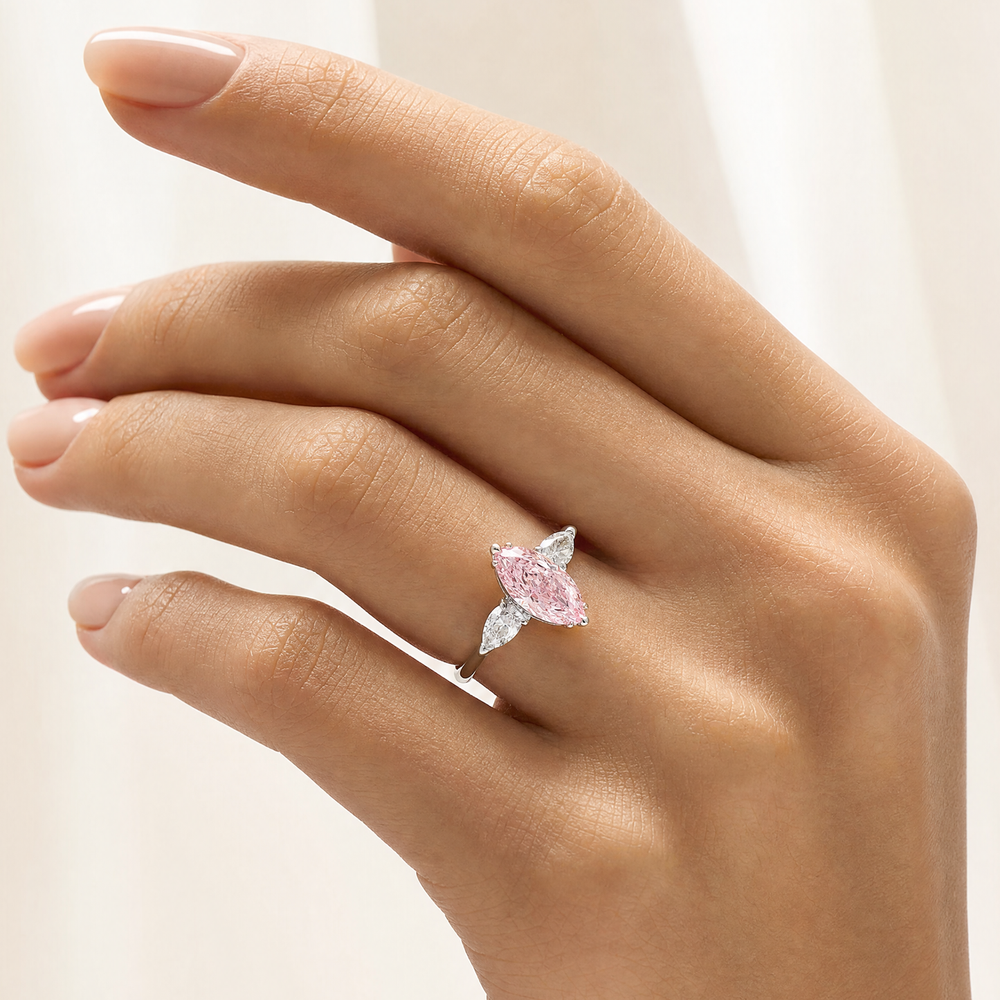 Alaia - Marquise Cut Pink Diamond Ring