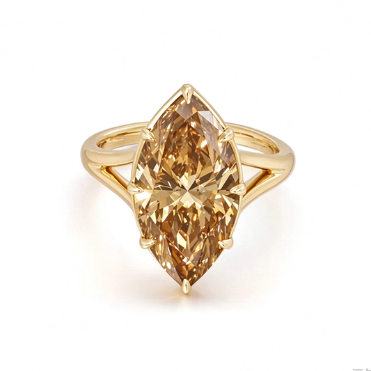 Maple-Champagne Marquise Lab Grown Diamond Engagement Ring