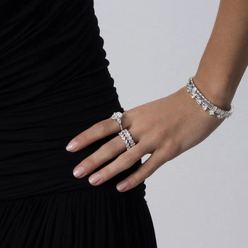 Front view 2.65ctw Heart Cut Lab-Grown Diamond Eternity Band in Platinum | Paisley | Elora