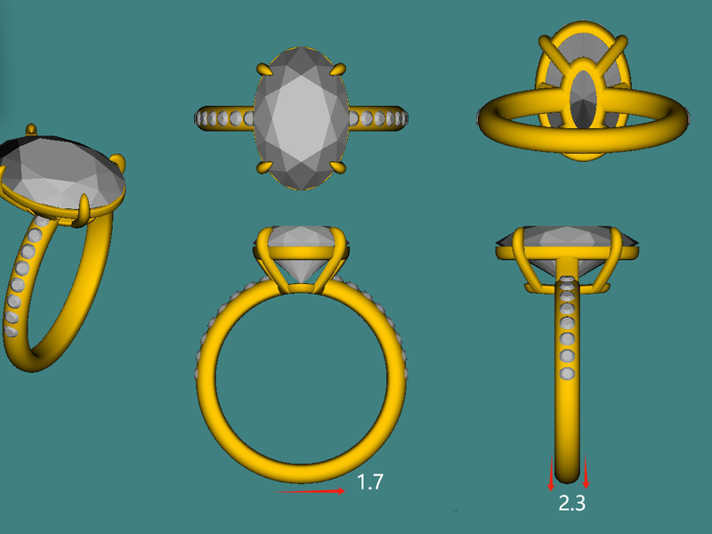 Oval cut Diamond Pave Ring