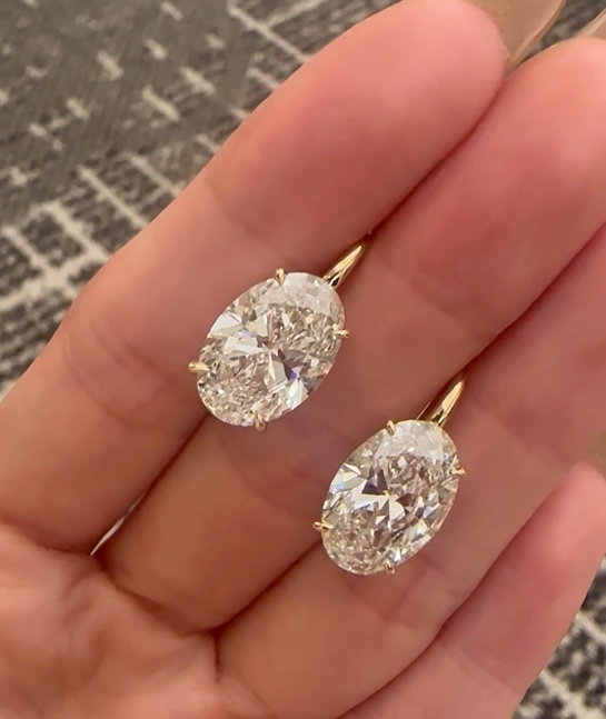 Oval cut Diamond Earrings