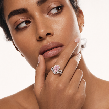 Ashley - Pear Cut Pink Diamond Ring