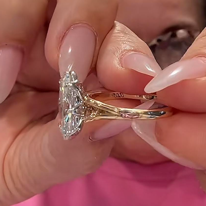 Custom Order Deposit - 3.04ct Oval Cut Champagne Lab Diamond Ring