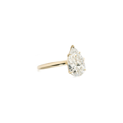 Side profile of Hannah Pear Cut Diamond Solitaire Engagement Ring
