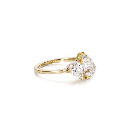 Angled view of Avery-Pear Cut Lab Grown Diamond Ring