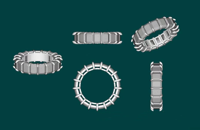 Radiant cut Diamond Eternity Band