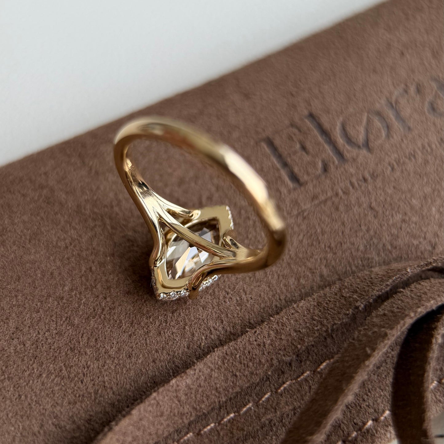 Custom deposit-Seville-Champagne Old Mine Marquise Lab Grown Diamond Ring