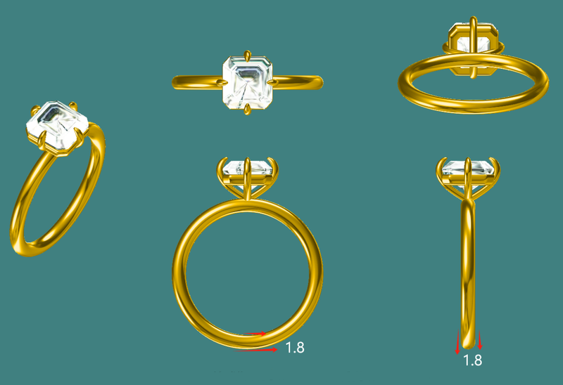 Asscher cut Diamond Ring