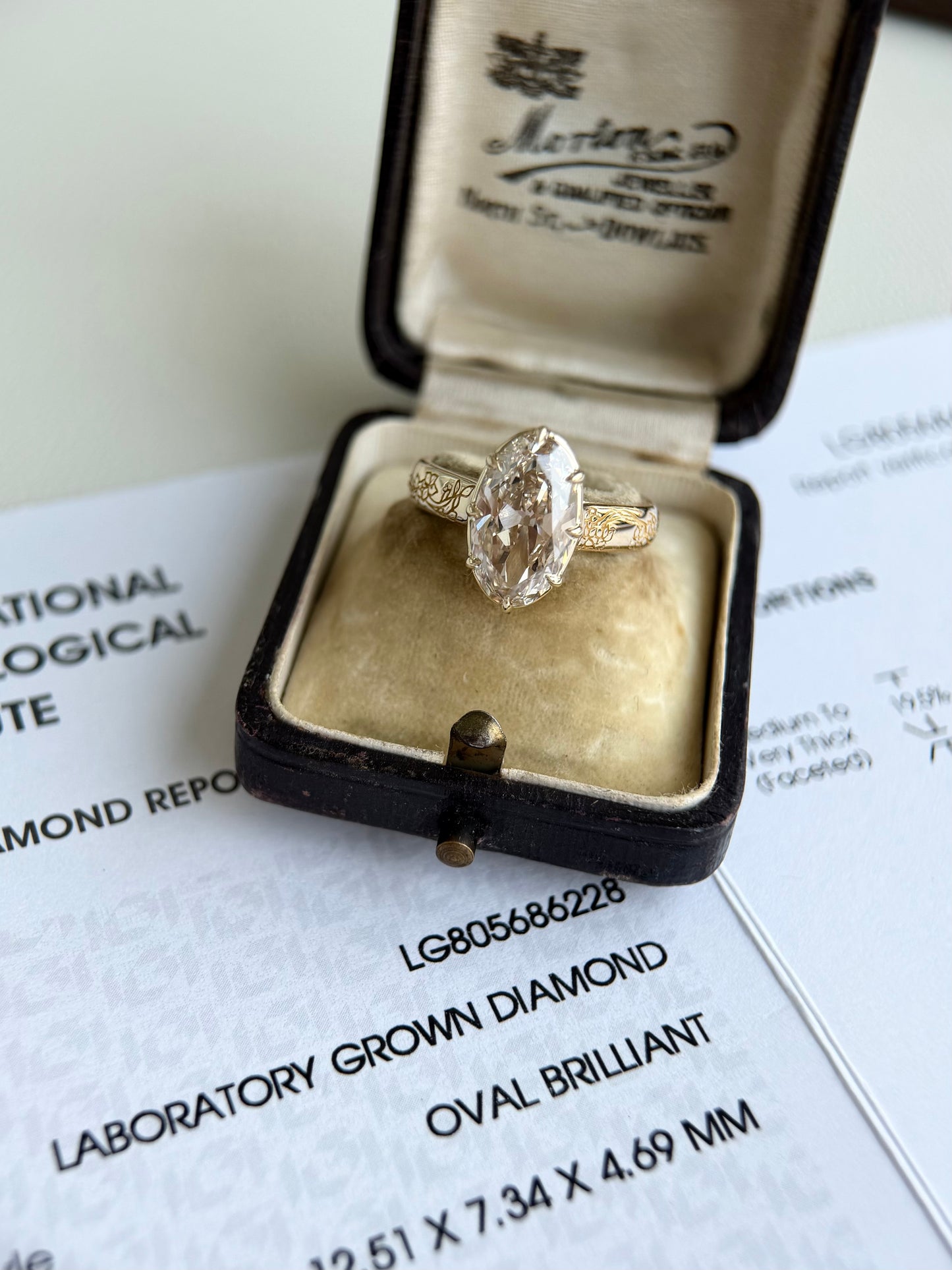 Custom Order Final Payment- 3ct Champagne Oval Cut Lab Grown Diamond Ring