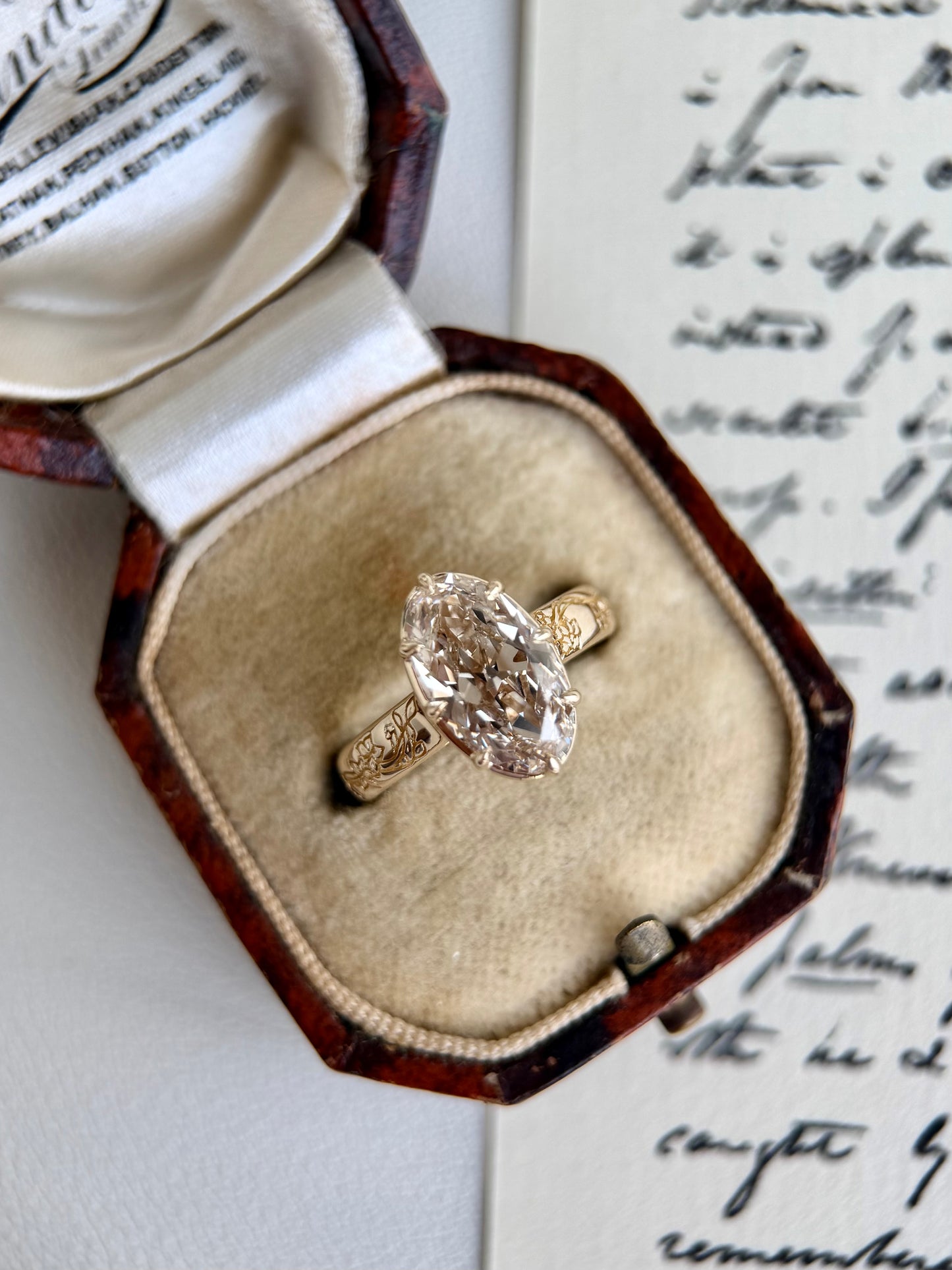 Custom Order Final Payment- 3ct Champagne Oval Cut Lab Grown Diamond Ring