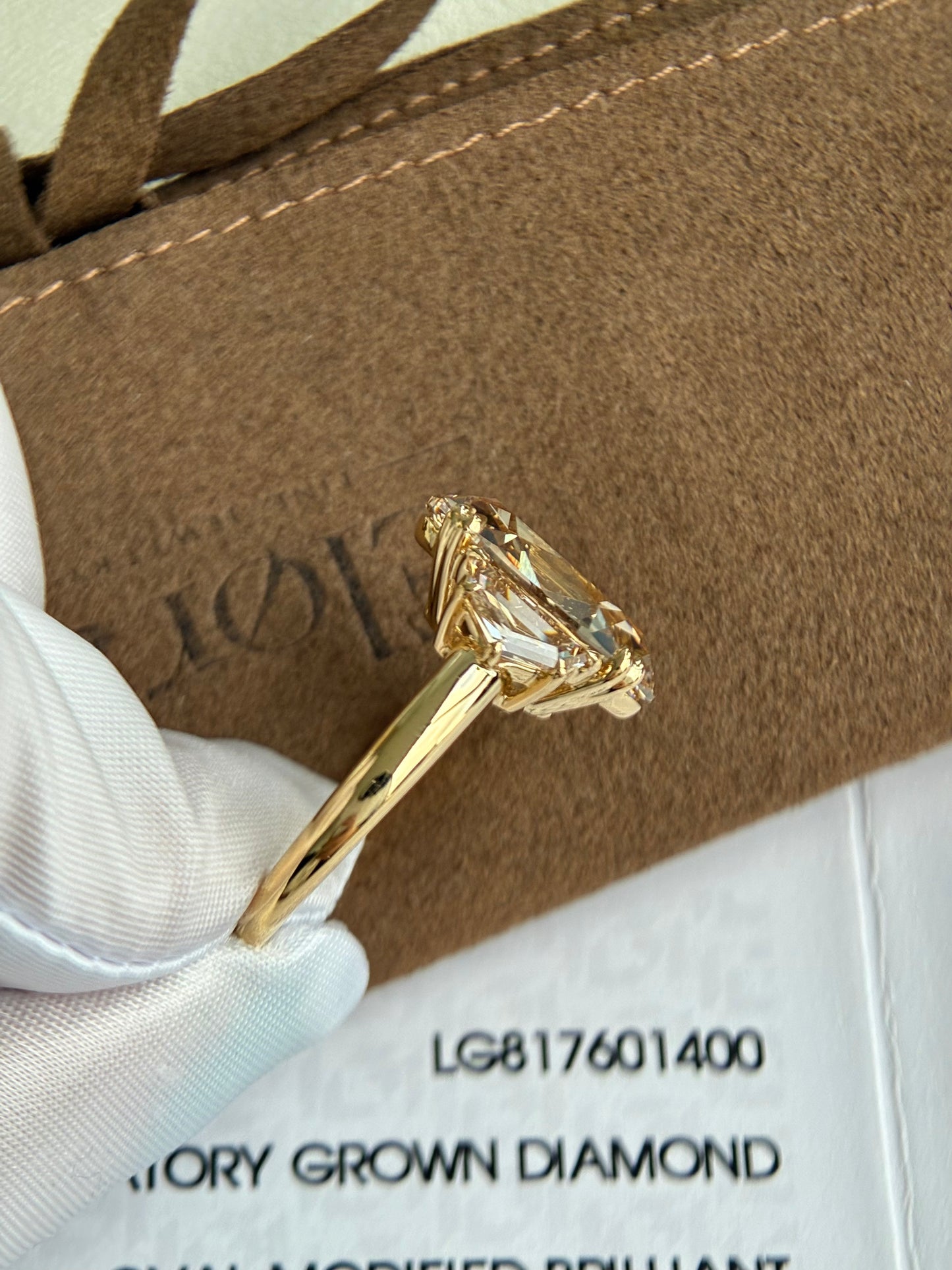 Custom Order Final Payment - 5ct Champagne Moval Cut Lab Grown Diamond Ring