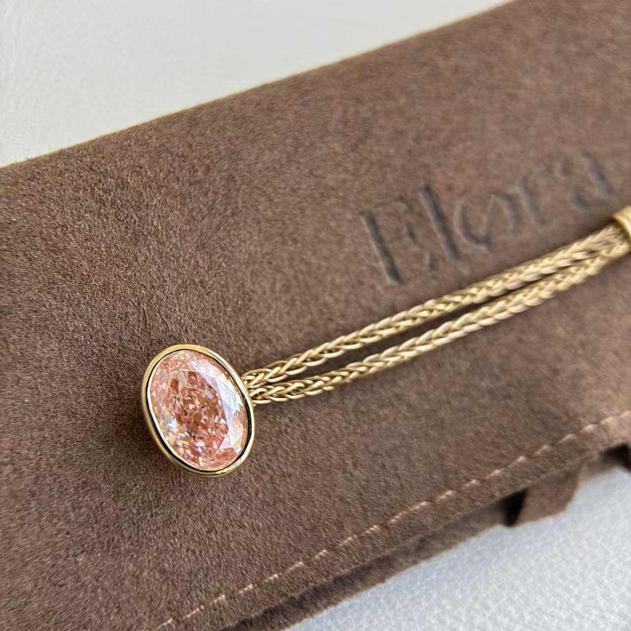 Faith-Pink ovaler, im Labor gezüchteter Diamant-Kettenring