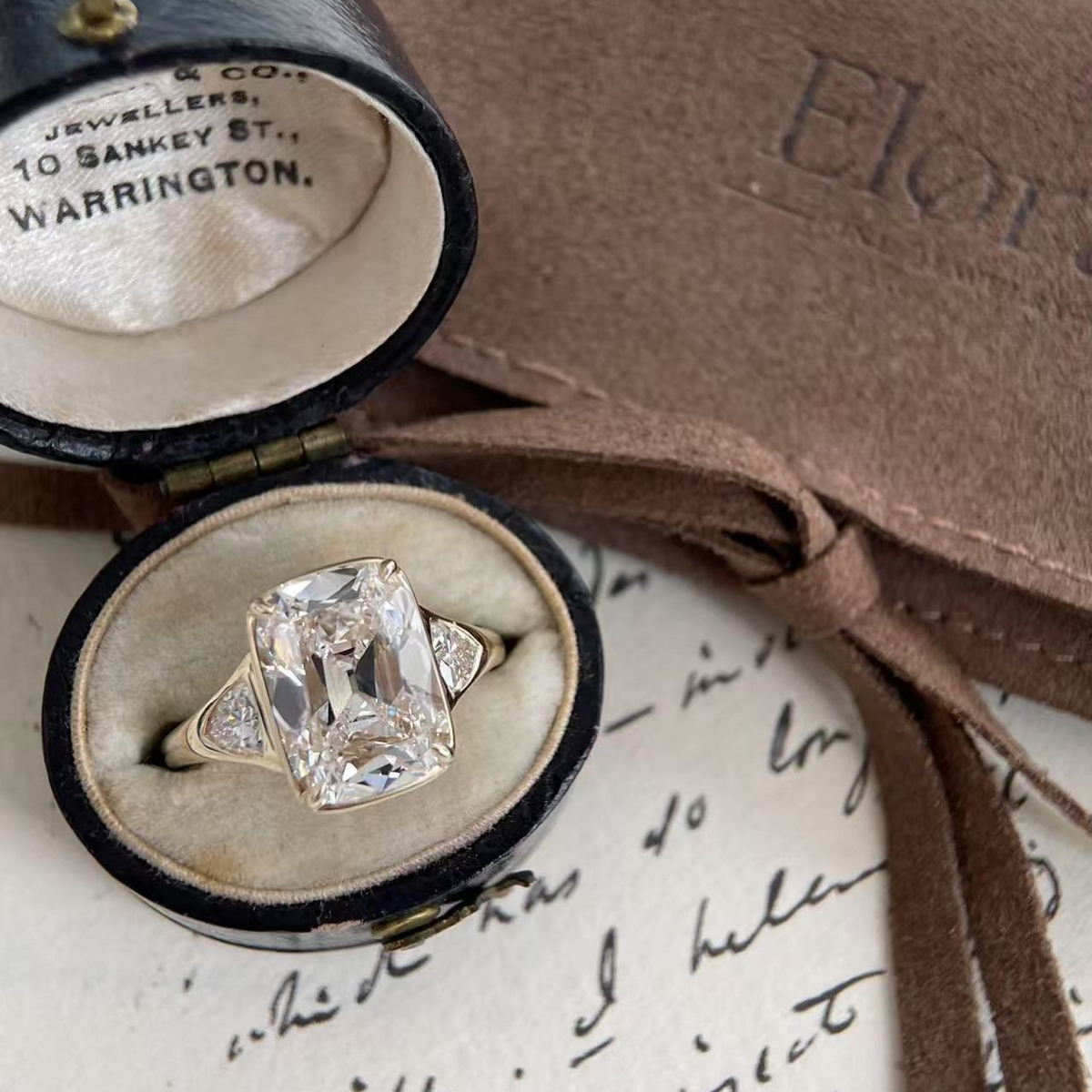 Isla-Old Mine Cushion Cut Lab Grown Diamond Ring