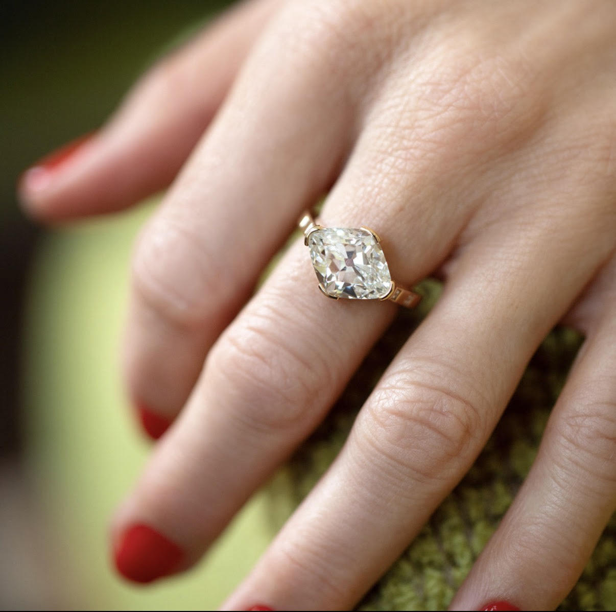 Custom Order Deposit - 2.5ct lozenge cut Lab Grown Diamond Ring