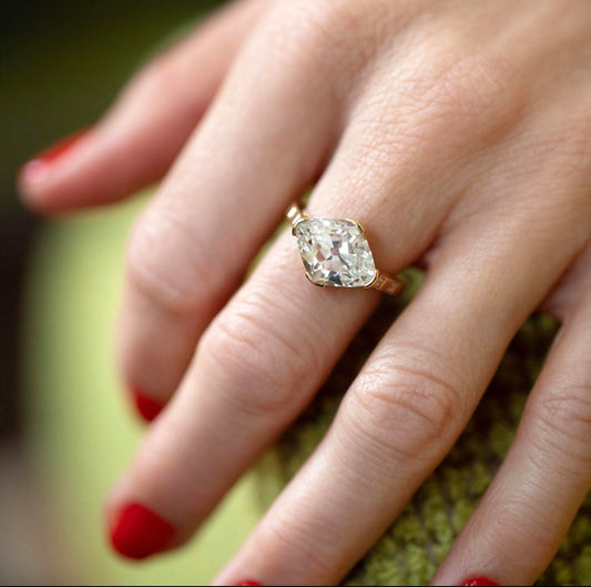 Custom Order Deposit - 2.5ct lozenge cut Lab Grown Diamond Ring